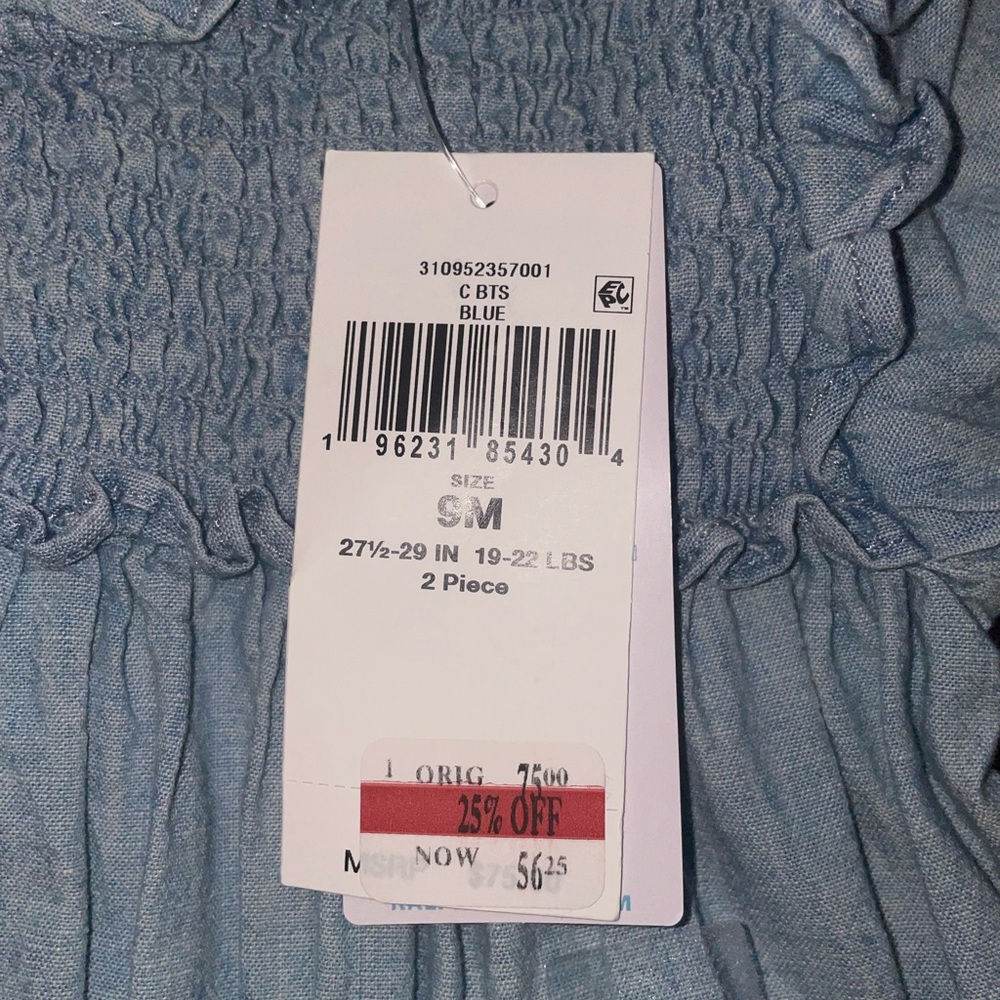 Ralph Lauren Light Blue Smocked Baby Outfit